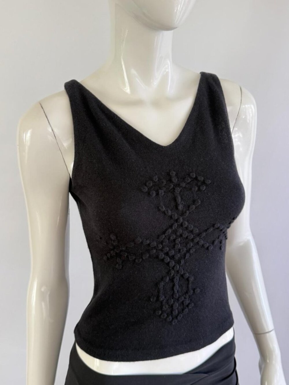 Fendi Jeans Vintage 90s Knit Cross Tank Top